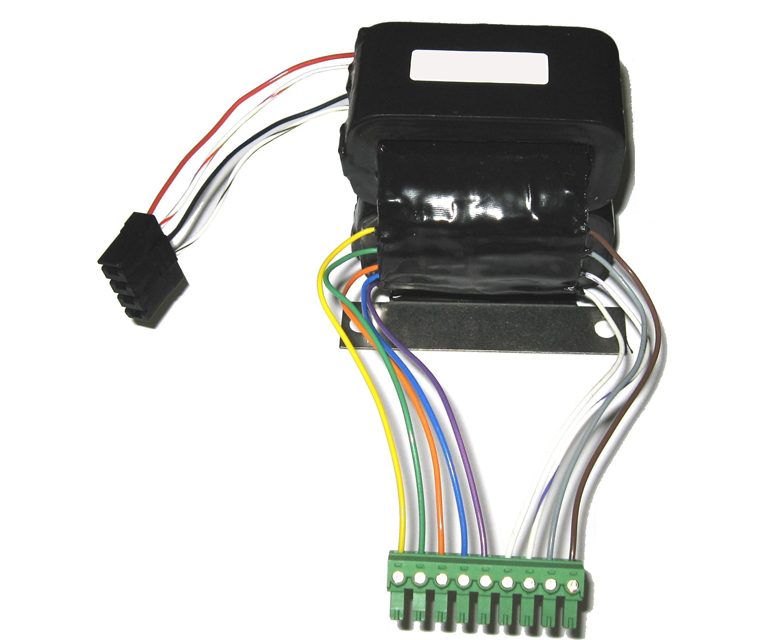C-Core Transformer with Custom Mounting terminated to Soft Leads and Connectors and Epoxy Coated